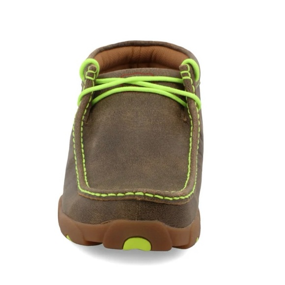 NWT-Men's Brown and Neon Yellow Twisted-X CHUKKA DRIVING MOC- MDM 0026-9.5 - Picture 3 of 6